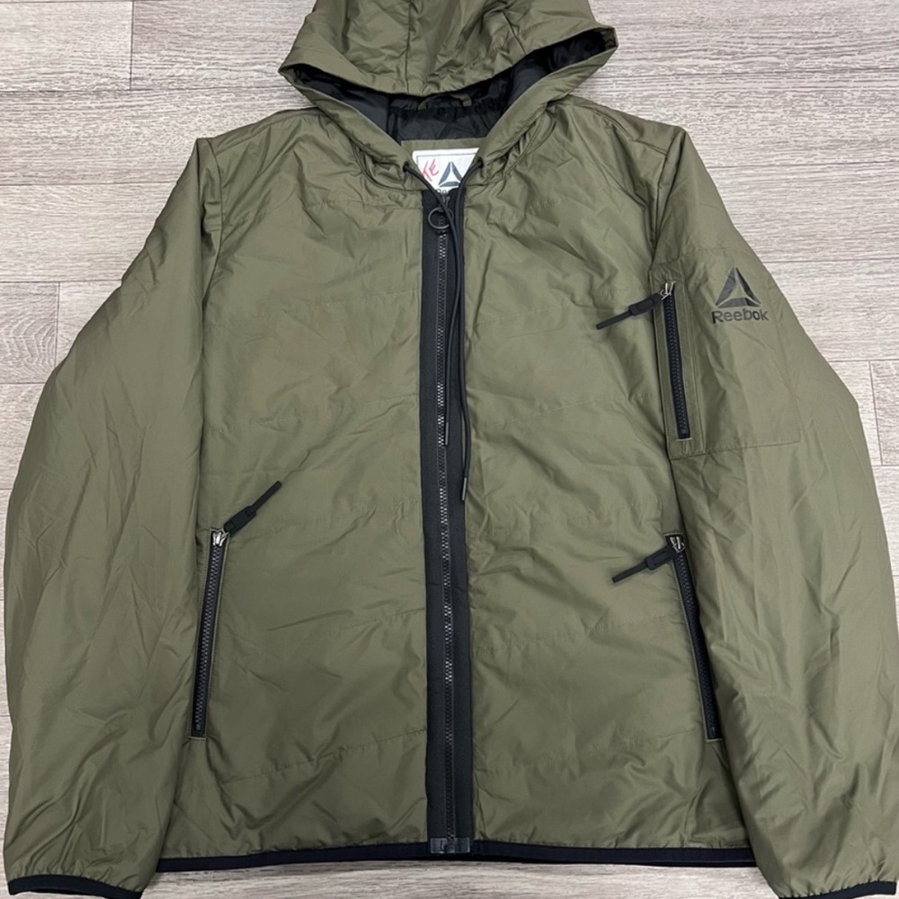 Reebok Men's Dark Green Hooded Puffer Jacket